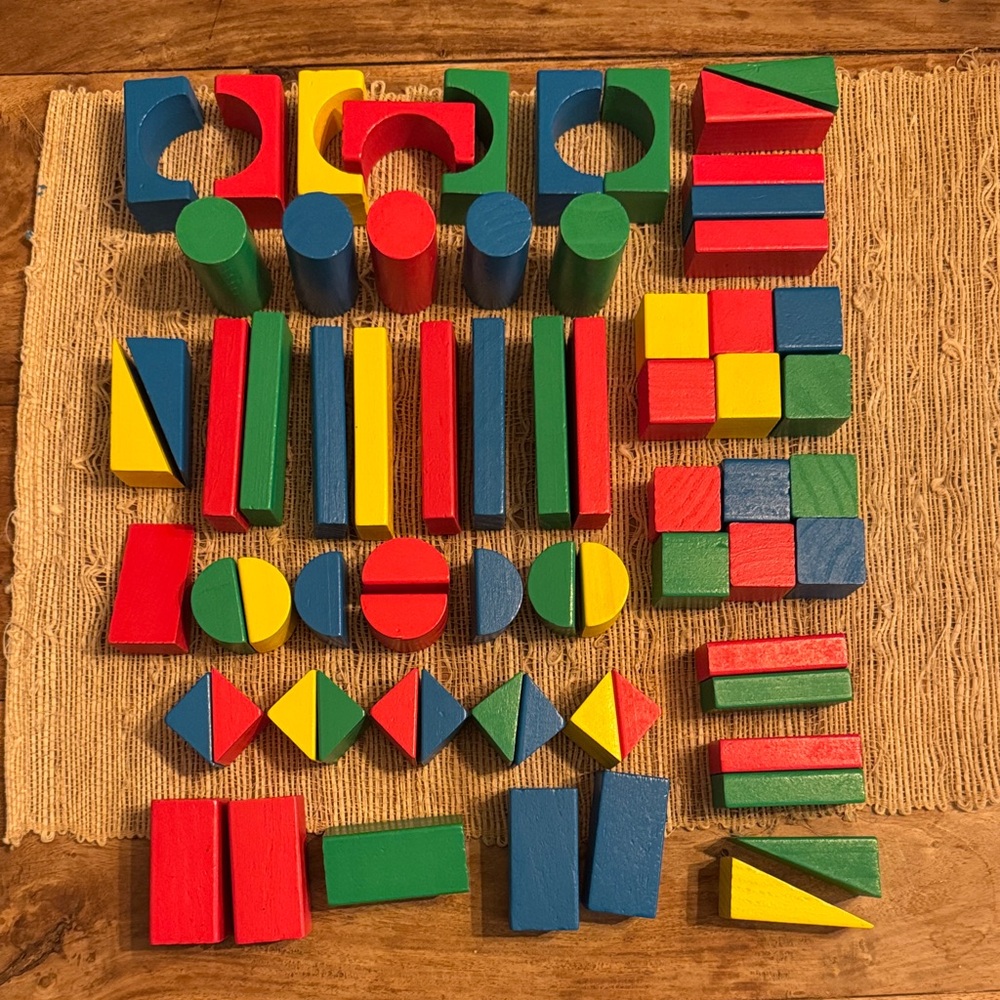 69 Colorful Wooden Building Blocks Set